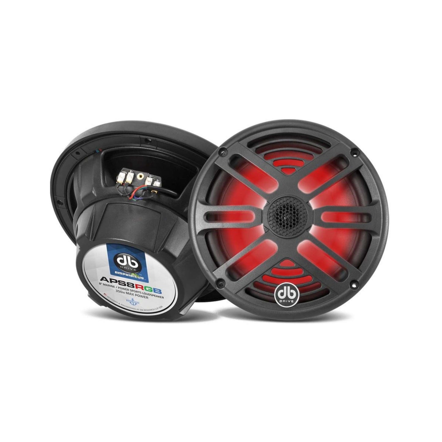 DB Drive Marine / Powersports Speakers No Color & RGB (8" - 125W RMS - 4 Ohm - Pair)