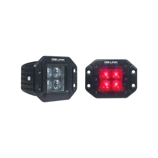 DB Link LED Brake / Reverse Lights (4" - White / Red - Pair)